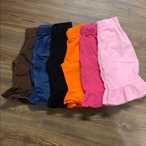 Wide leg ruffle pants for baby girl- 6 pairs